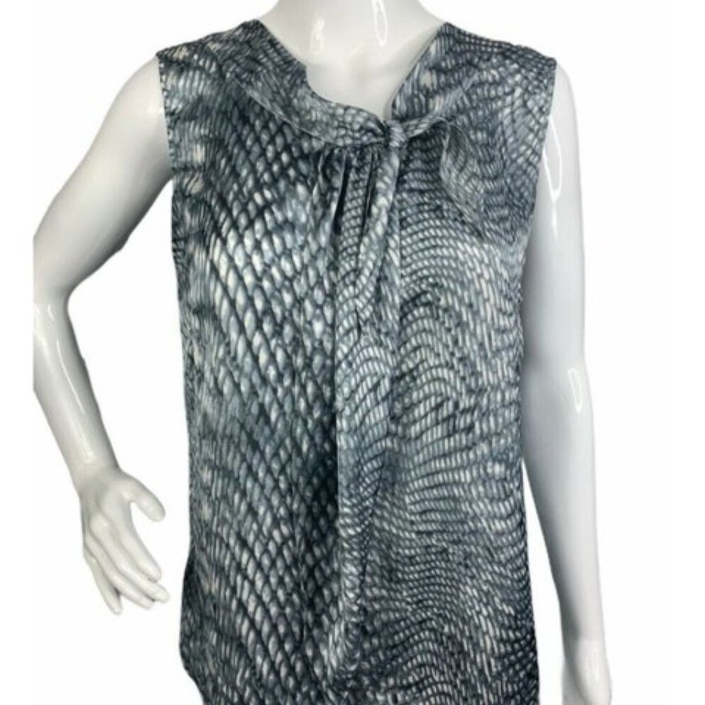 Anne Klein Suit Sleeveless Blouse Snakeskin Size 10